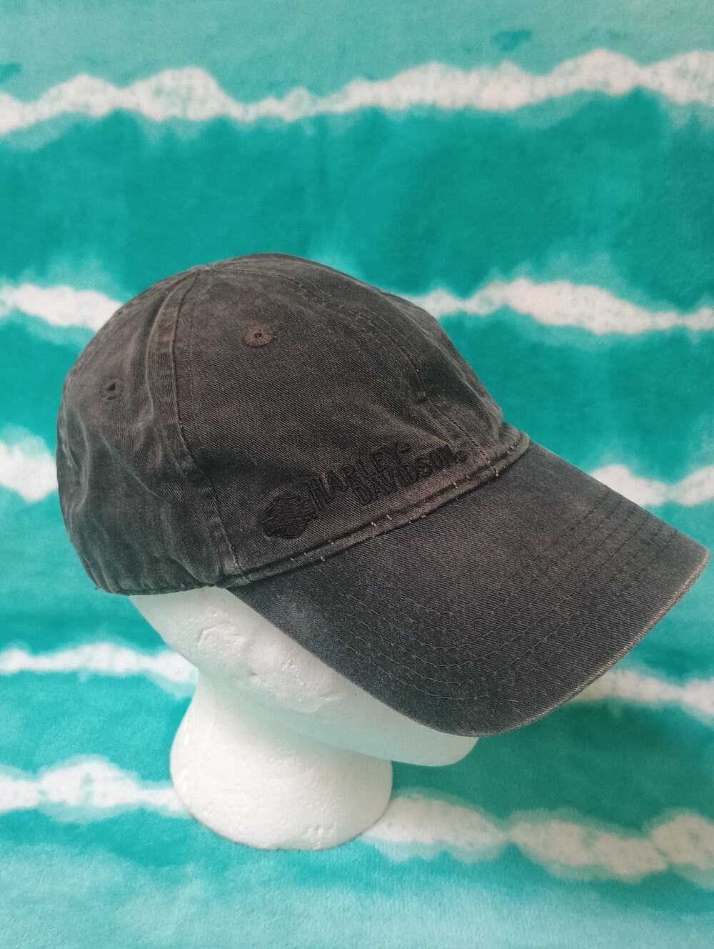 Harley-Davidson Distressed Faded Black Women's Embroidered Baseball Cap